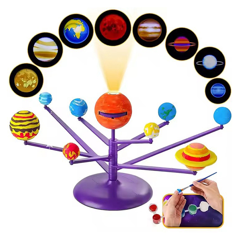 探索宇宙奥秘 儿童益智科教认知彩画星球太阳系投影仪手绘玩具