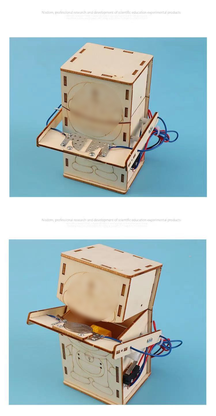 儿童科技小制作DIY吞币机器人自制科学实验发明SETM教育科教玩具